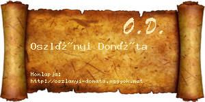 Oszlányi Donáta névjegykártya